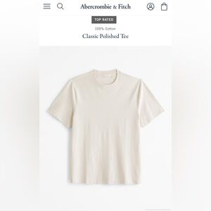 Brand New Soft AFAbercrombie & Fitch Classic Polished Tee Cream Short Sleeve Tee